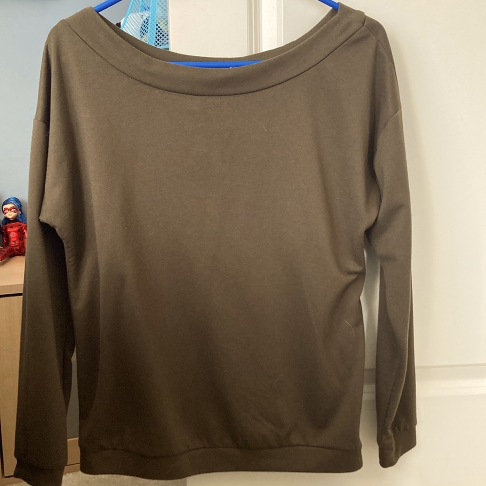 TOBI Boatneck Pullover X-Small Dark Green Sweater